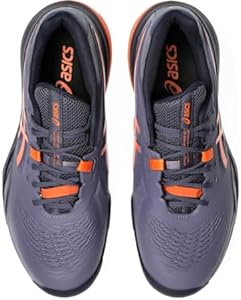 ASICS Tênis masculino Gel-Resolution X, Roxo acinzentado/laranja